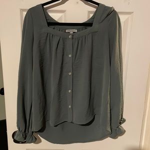Wishlist Apparel Sage Green long sleeve blouse, size large